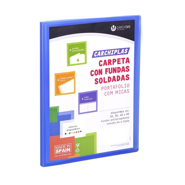 Carpeta fundas personalizable A4 20 h.