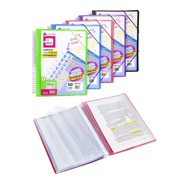 Carpeta multifundas remove A4 50 h.