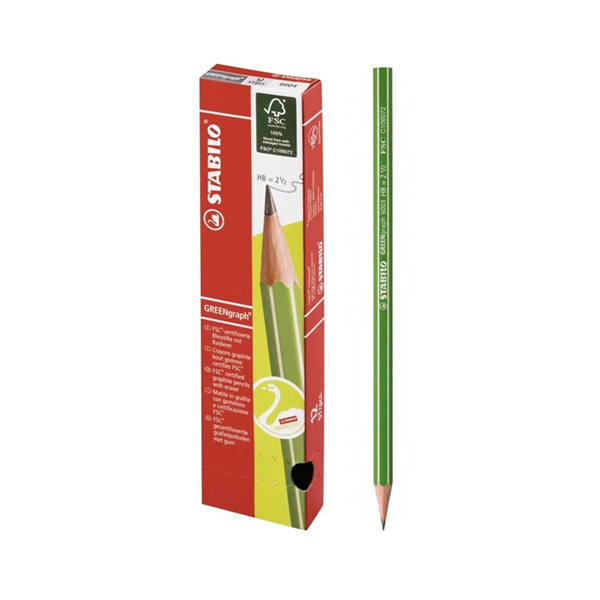 Lápiz grafito Stabilo Greengraph caja 12 u.