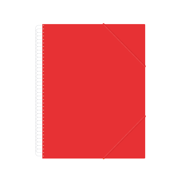 Carpeta multif. espiral person. Descom 40 h. Rojo