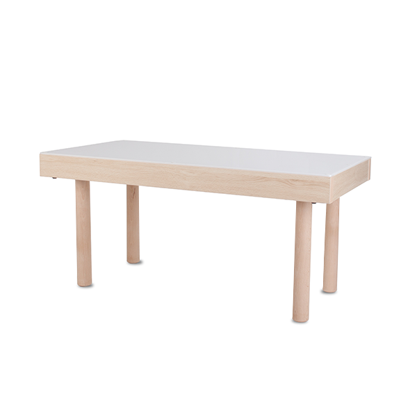 Mesa Luz 100x50 cm T3 Abedul. Patas Madera