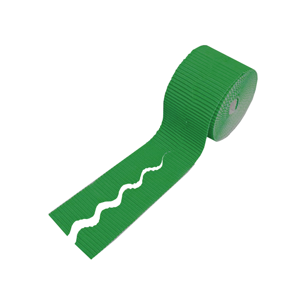 Pack 2 rollos borde decor. cartón ond. 10 cm Verde