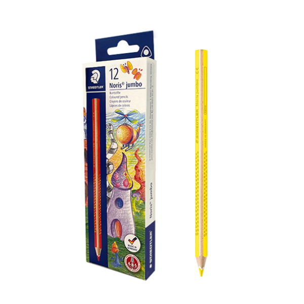 Lápiz Staedtler Noris jumbo 188 Amarillo. Caja 12 u.