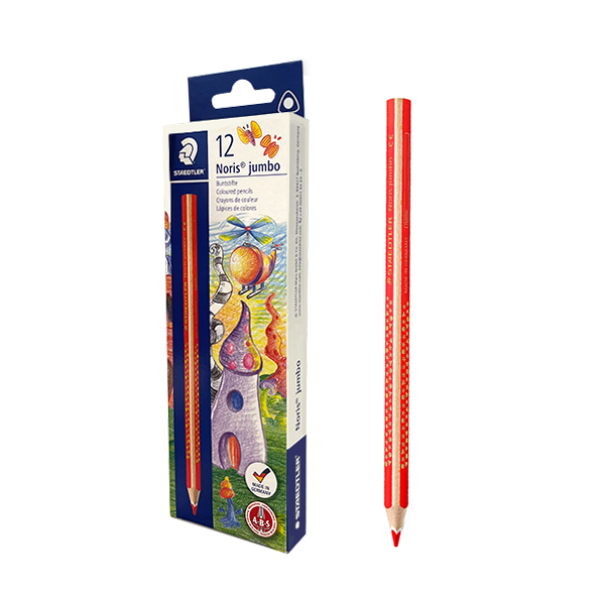 Lápiz Staedtler Noris jumbo 188 Rojo. Caja 12 u.