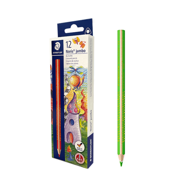 Lápiz Staedtler Noris jumbo 188 Verde claro. Caja 12 u.