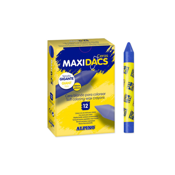 Caja 12 ceras Maxidacs Azul oscuro