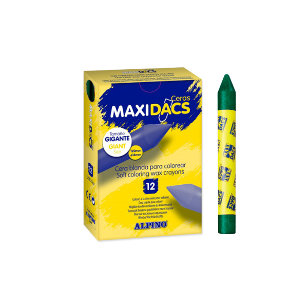 Caja 12 ceras Maxidacs Verde osc.