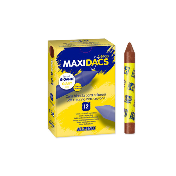 Caja 12 ceras Maxidacs Marrón