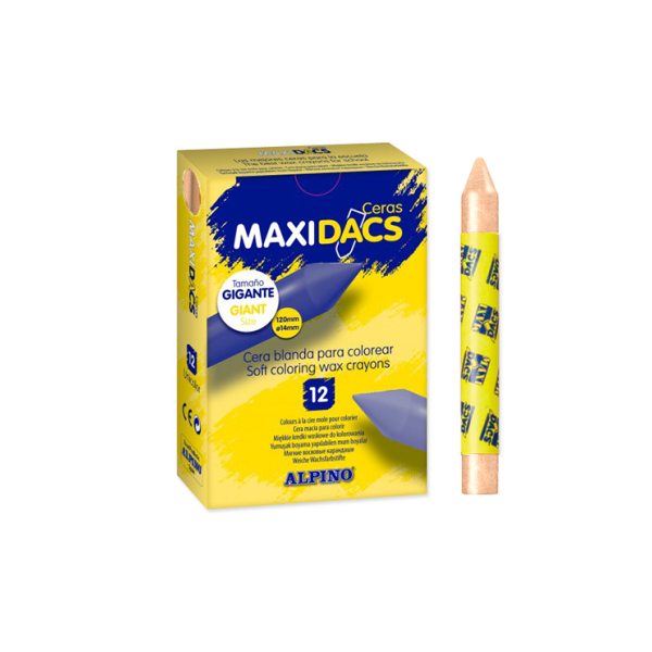 Caja 12 ceras Maxidacs Melocotón claro