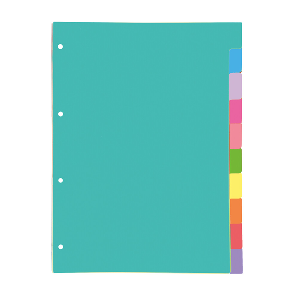 Separadores cartulina Oxford strongline A4 10 pos.