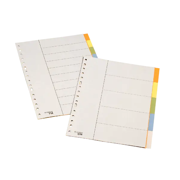 Separadores folio carátula/indice. Juego 5 u.