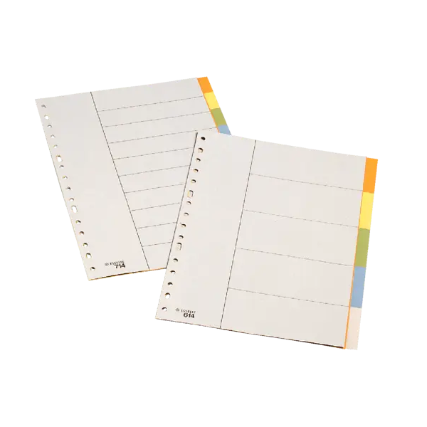 Separadores folio carátula/indice. Juego 10 u.