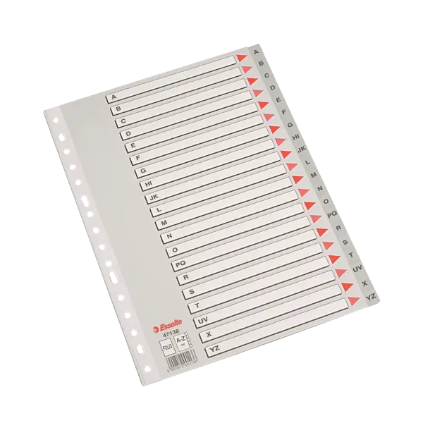 Indices abecedario Esselte A-Z  folio pp.