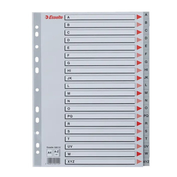 Indices abecedario Esselte A-Z  A4 pp.