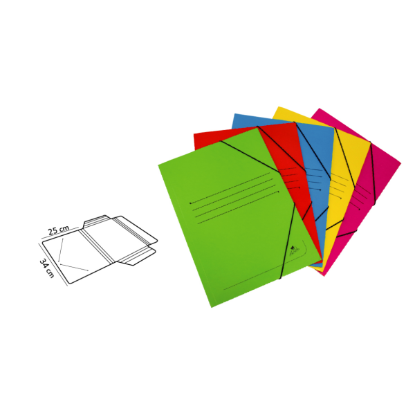 Carpeta gomas cartón colores Saro