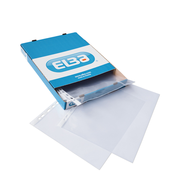 Fundas multitaladro cristal Elba A4 Caja 100