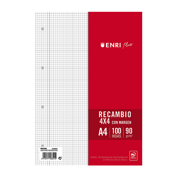 Recambio Enri f° 4 taladros cuad. 4 90 g