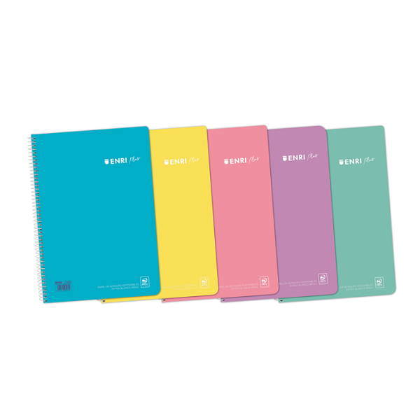 Cuaderno Enri espiral + tapa pp. f° pastel