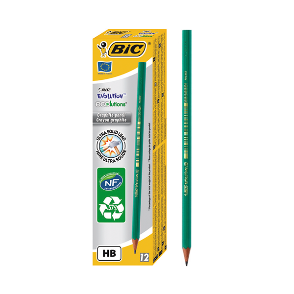 Lápiz Bic Eco Evolution Nº2 HB. Caja 12 u.
