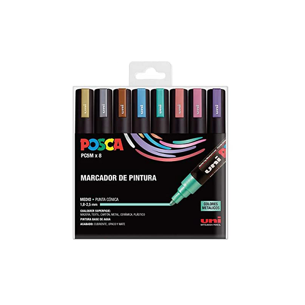 Rotulador Uni posca PC-5M. Colores metalizados