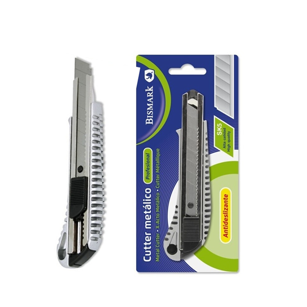 Cutter profesional metálico 18 mm Bismark