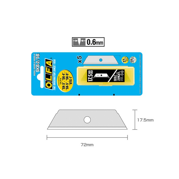 Cuchillas Olfa de 17,5 mm. Blister 5 u.