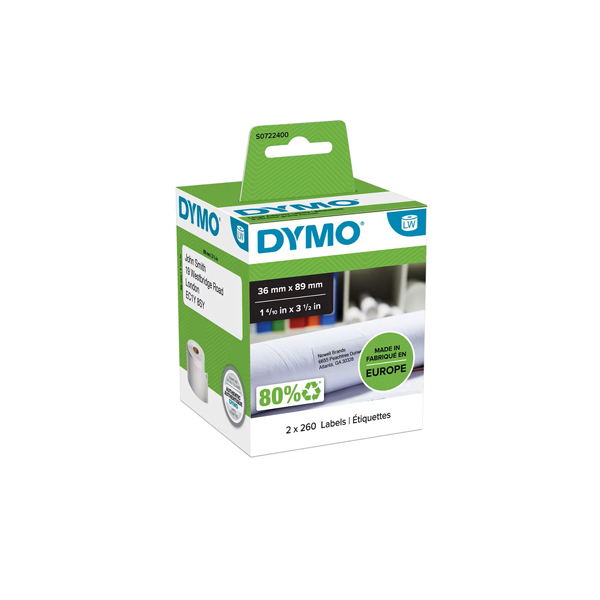Rollo etiquetas Dymo Label W. 89x36 mm Blanco