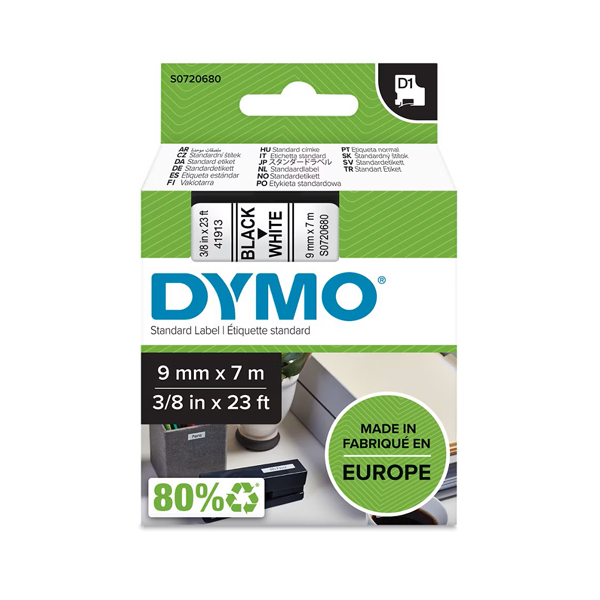 Cinta Dymo Standard D1 9 mm x 7 m Negro/Color