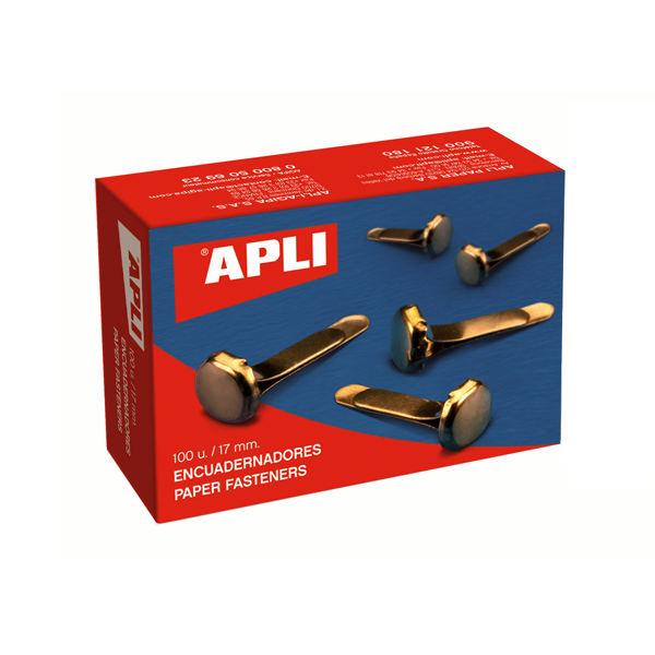 Encuadernadores metál. Apli sin arandela 12 mm 100 u.