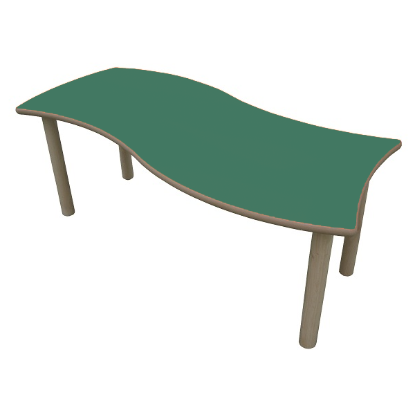 Mesa rect. onda 120x60 cm T1. 46 cm