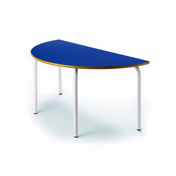 Mesa semicircular 208 - 120x60 cm pata blanca alt 46