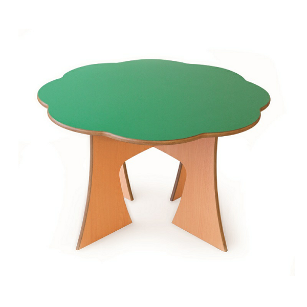 Mesa arbol circul. patas madera alt. 54 cm.