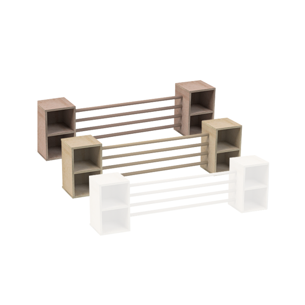 Valla estantería y barrotes 120 cm