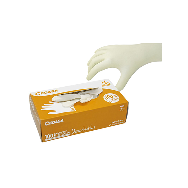 Guantes látex natural Júpiter