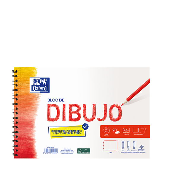 Bloc dibujo Oxford A5+ 20 h. microperf.