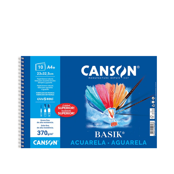 Bloc acuarela A4+ 10 hojas Canson Basik