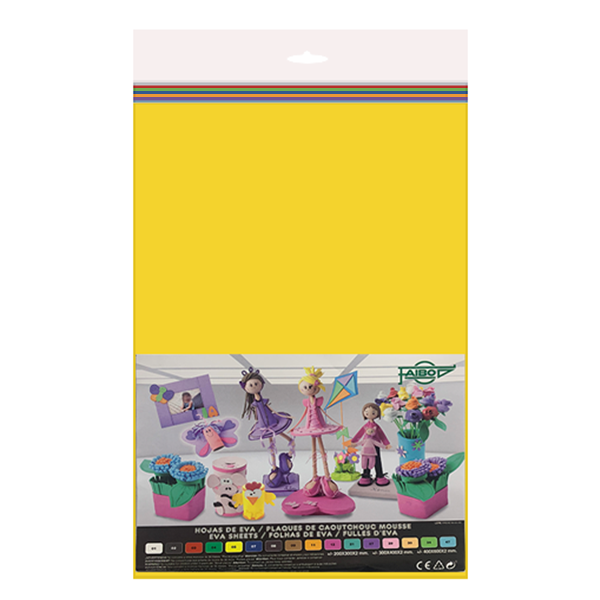Plancha Eva lisa 40x60 cm surtido 10 u.