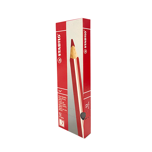 Lápiz color. Stabilo Trio Thick Rojo. Caja 12 u.