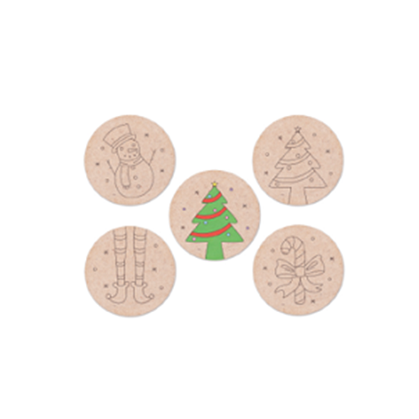 Posavasos madera navidad. Pack 4