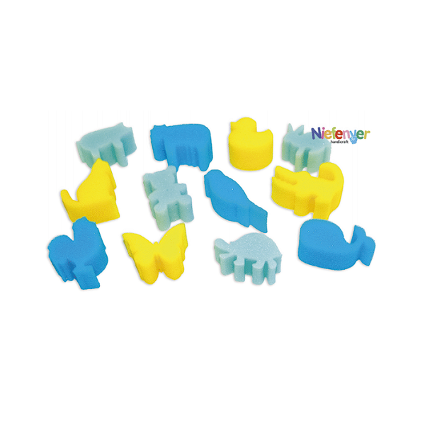 Pack 12 esponjas animales 7x6 cm