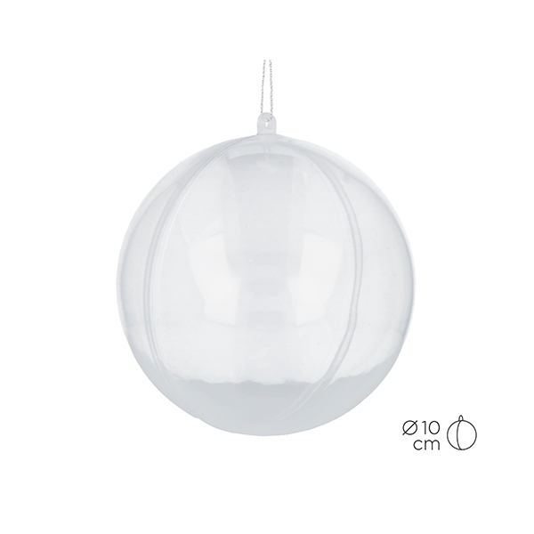 Bola plástico transp. para colgar Ø6 cm