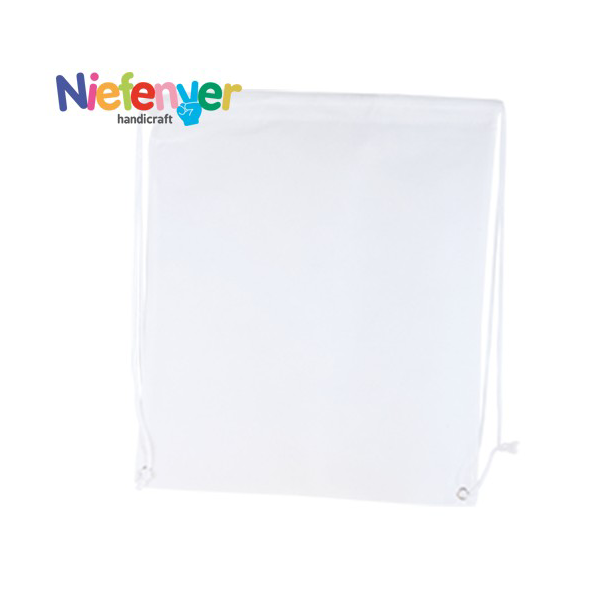 Mochilas poli textil Blanco. Pack 5