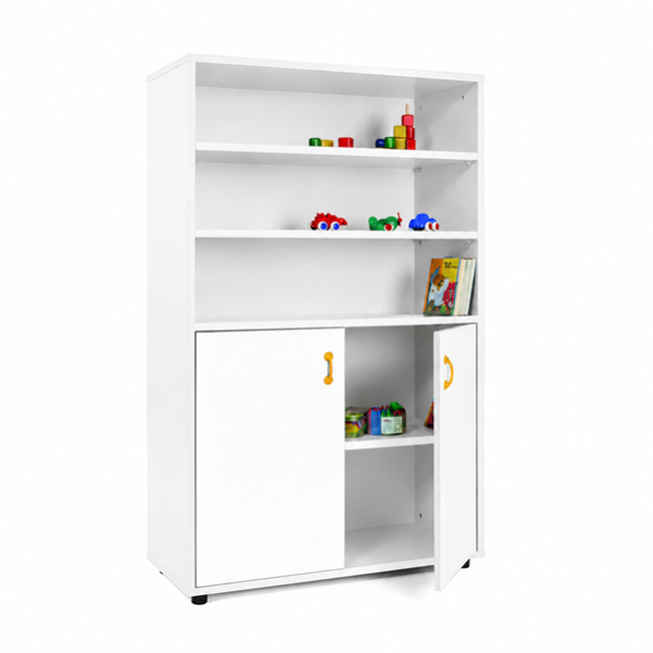 Armario y estantería medio con puertas