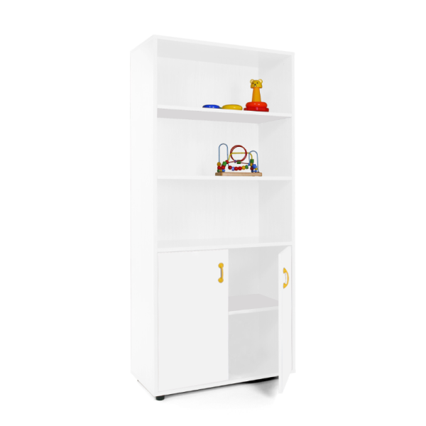 Armario y estantería alto con puertas