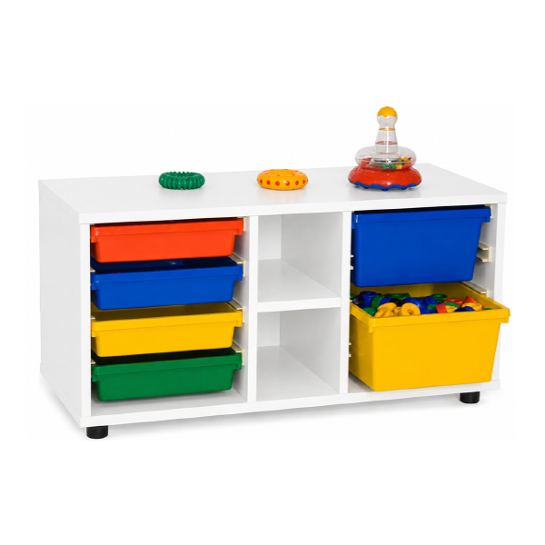 Mueble cubetero superbajo estante central
