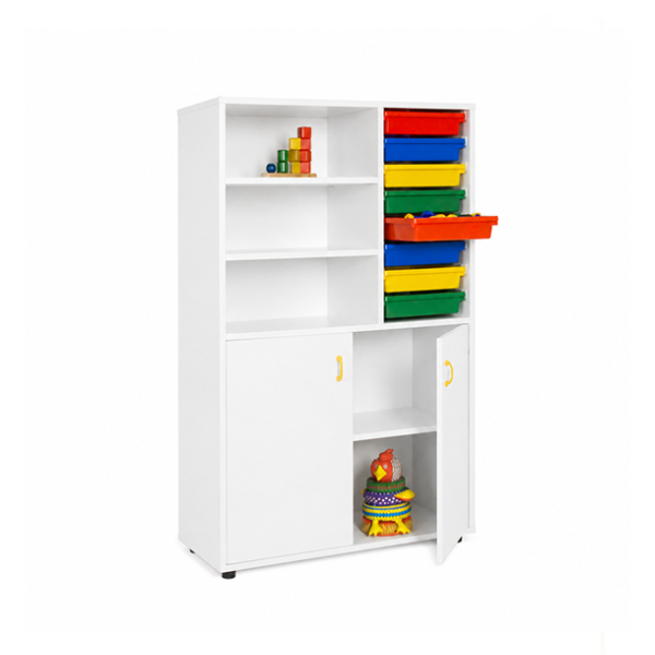 Mueble medio armario estant. cubetero con puertas