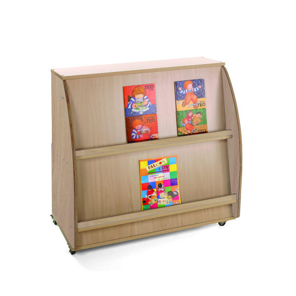 Mueble expositor libros 2 caras 90x96x53 cm Haya