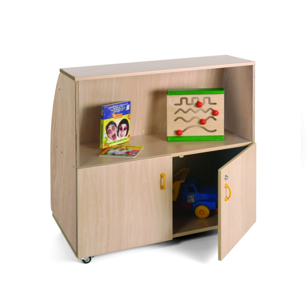 Mueble expositor libros 2 caras 90x96x53 cm Haya