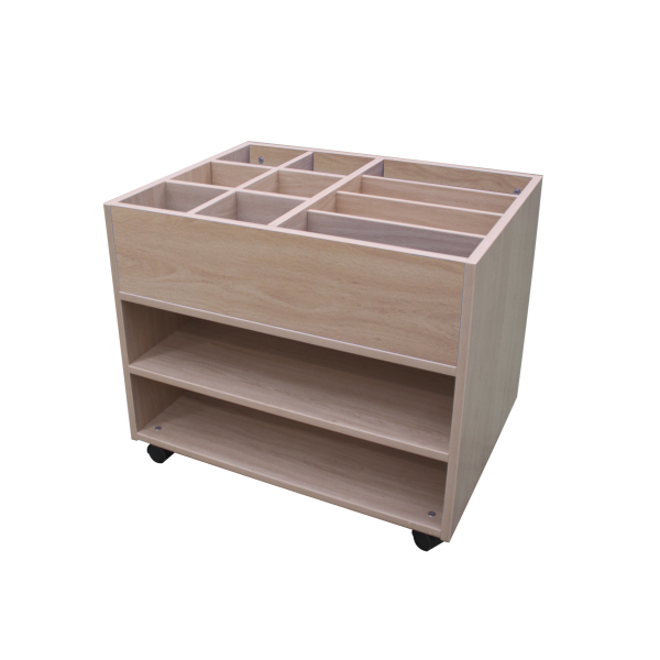 Carro librería doble cara 80x64x60 cm Haya