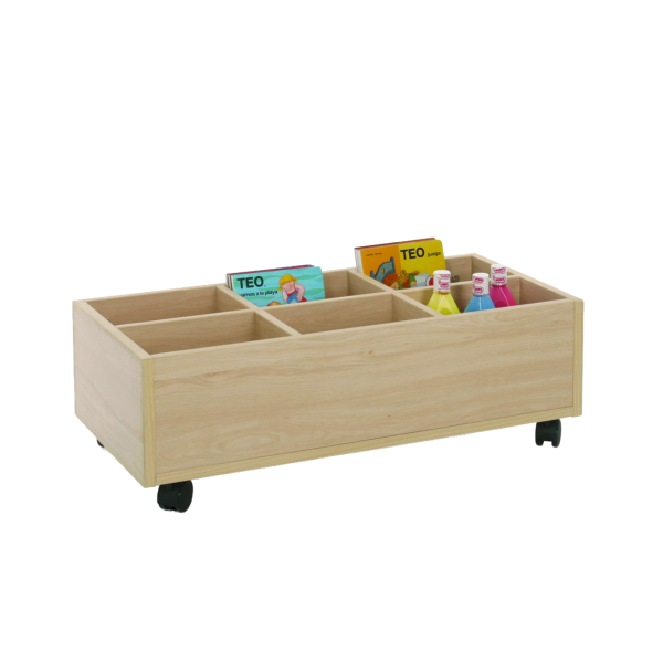 Carro bajo librería 80x27x40 cm Haya